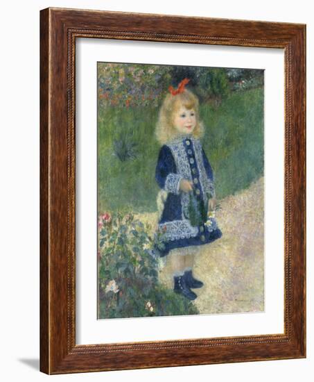 A Girl with a Watering Can, 1876-Pierre-Auguste Renoir-Framed Giclee Print