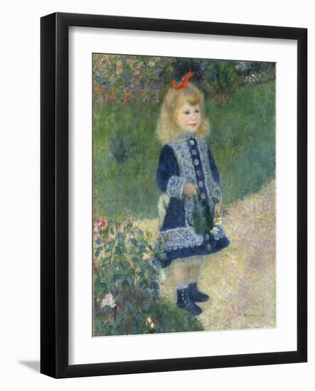 A Girl with a Watering Can, 1876-Pierre-Auguste Renoir-Framed Giclee Print