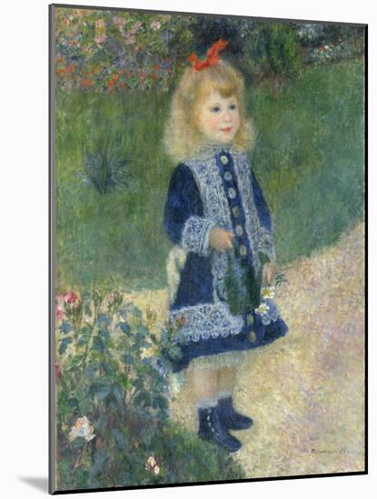 A Girl with a Watering Can, 1876-Pierre-Auguste Renoir-Mounted Giclee Print