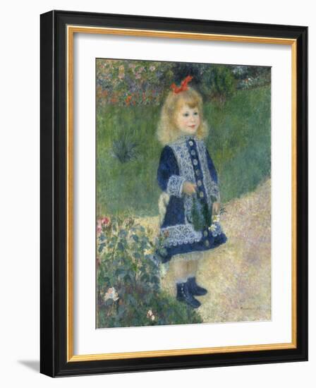 A Girl with a Watering Can, 1876-Pierre-Auguste Renoir-Framed Giclee Print