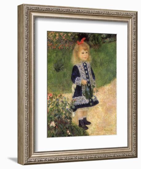 A Girl with a Watering Can, 1876-Pierre-Auguste Renoir-Framed Giclee Print