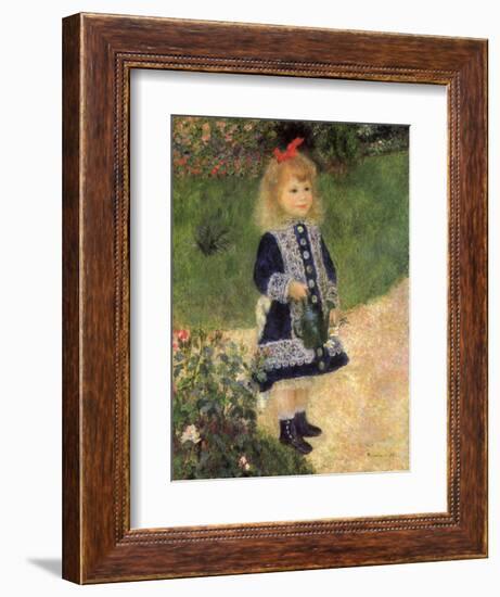 A Girl with a Watering Can, 1876-Pierre-Auguste Renoir-Framed Giclee Print