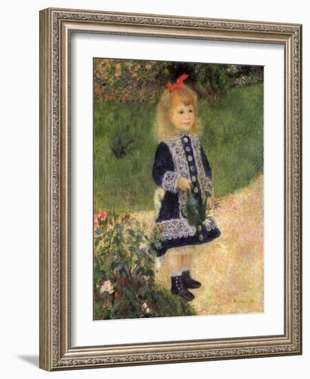 A Girl with a Watering Can, 1876-Pierre-Auguste Renoir-Framed Giclee Print