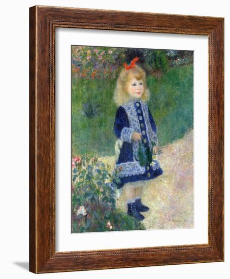 A Girl with a Watering Can, 1876-Pierre-Auguste Renoir-Framed Giclee Print