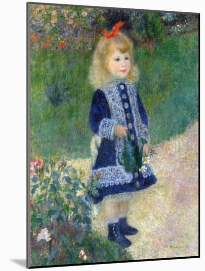 A Girl with a Watering Can, 1876-Pierre-Auguste Renoir-Mounted Giclee Print