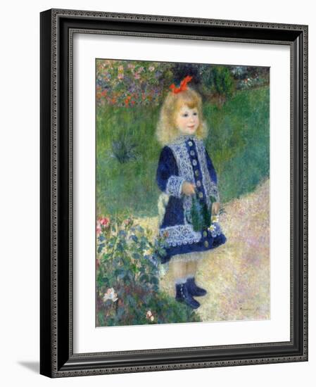 A Girl with a Watering Can, 1876-Pierre-Auguste Renoir-Framed Giclee Print