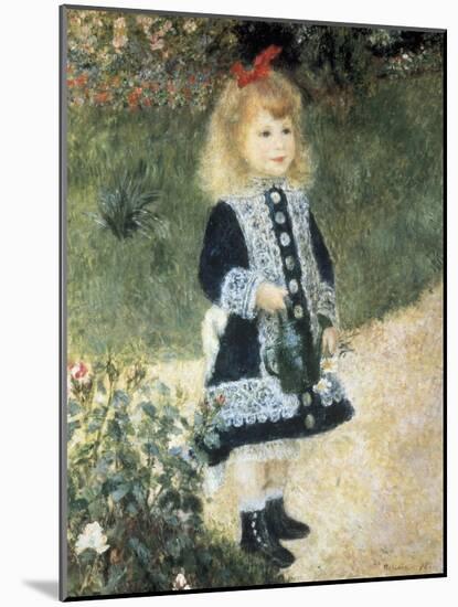 A Girl with a Watering Can-Pierre-Auguste Renoir-Mounted Art Print