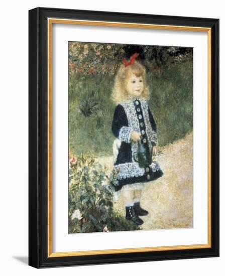 A Girl with a Watering Can-Pierre-Auguste Renoir-Framed Art Print