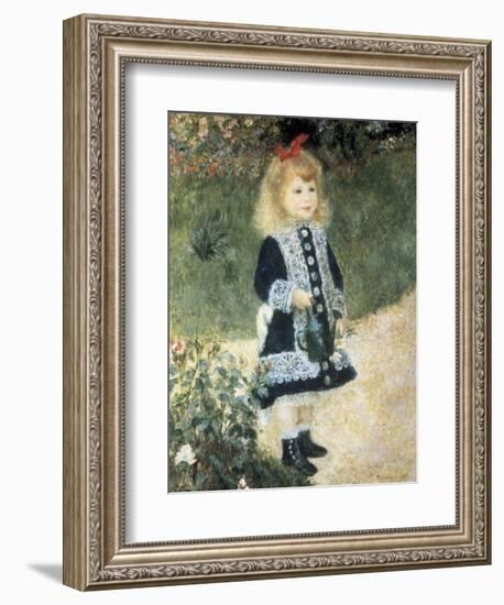 A Girl with a Watering Can-Pierre-Auguste Renoir-Framed Art Print