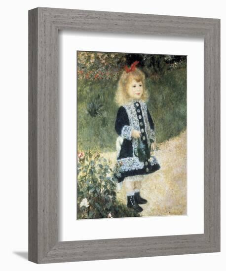 A Girl with a Watering Can-Pierre-Auguste Renoir-Framed Art Print