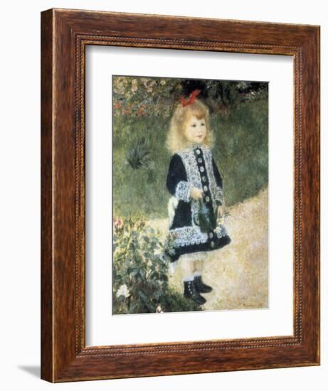 A Girl with a Watering Can-Pierre-Auguste Renoir-Framed Art Print