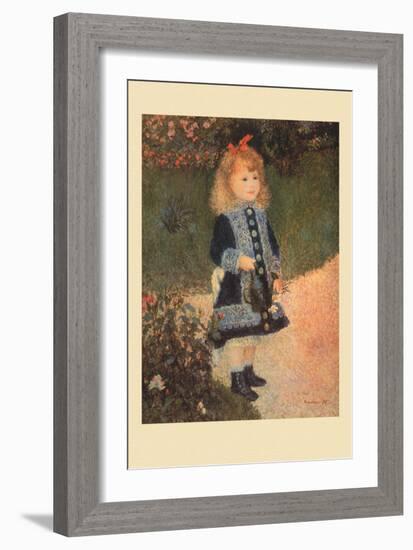 A Girl with a Watering Can-Pierre-Auguste Renoir-Framed Art Print