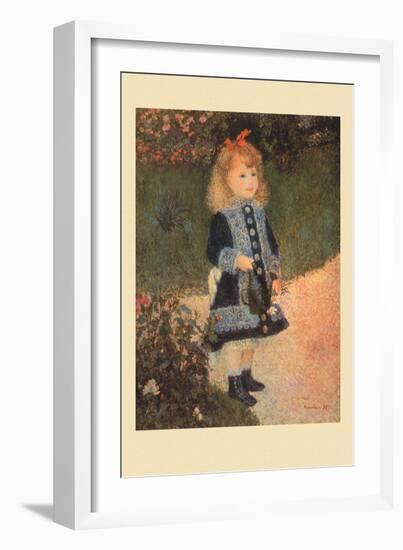 A Girl with a Watering Can-Pierre-Auguste Renoir-Framed Art Print