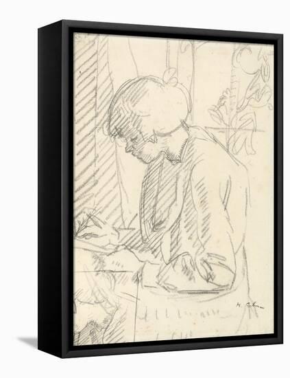 A Girl Writing-Harold Gilman-Framed Premier Image Canvas