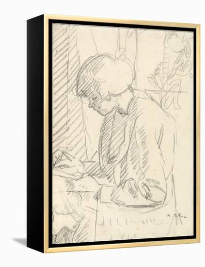 A Girl Writing-Harold Gilman-Framed Premier Image Canvas