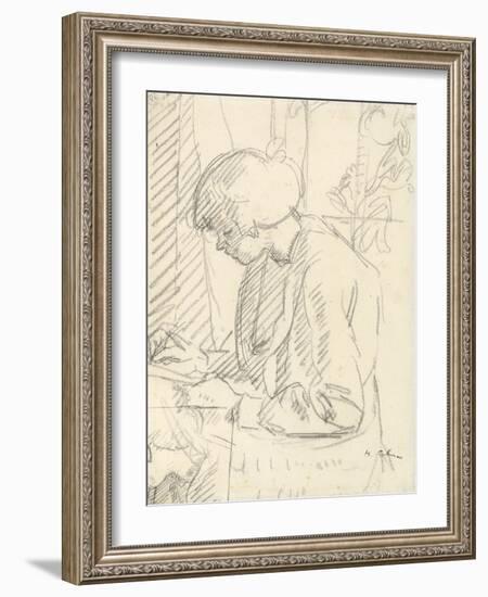 A Girl Writing-Harold Gilman-Framed Giclee Print