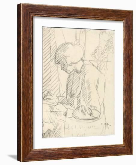 A Girl Writing-Harold Gilman-Framed Giclee Print