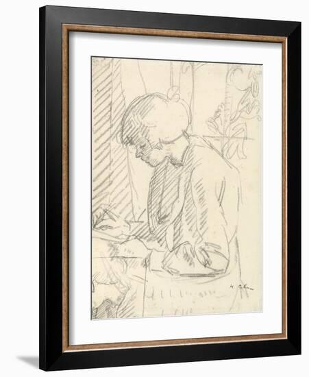 A Girl Writing-Harold Gilman-Framed Giclee Print