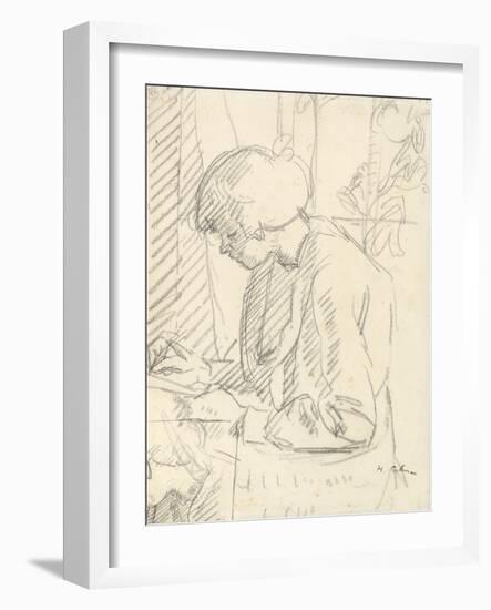 A Girl Writing-Harold Gilman-Framed Giclee Print