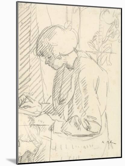 A Girl Writing-Harold Gilman-Mounted Giclee Print