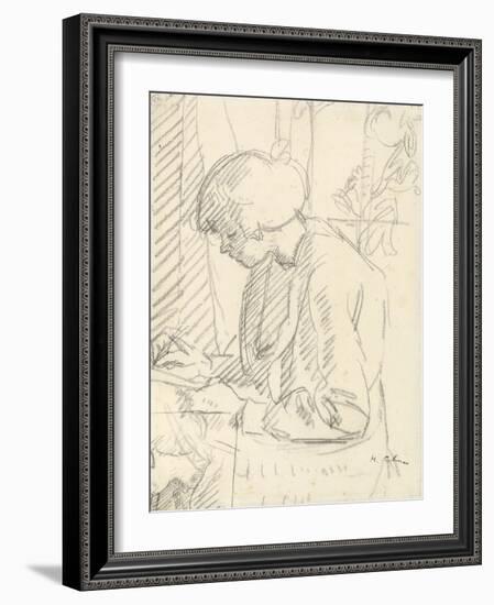 A Girl Writing-Harold Gilman-Framed Giclee Print