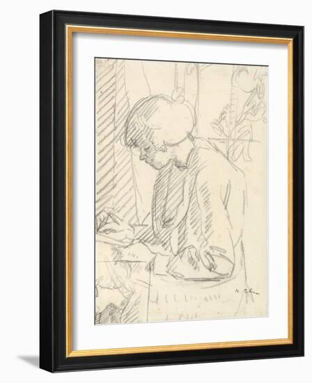 A Girl Writing-Harold Gilman-Framed Giclee Print