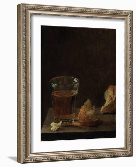 A Glass of Beer and a Bread Roll on a Table-Balthasar Denner-Framed Giclee Print