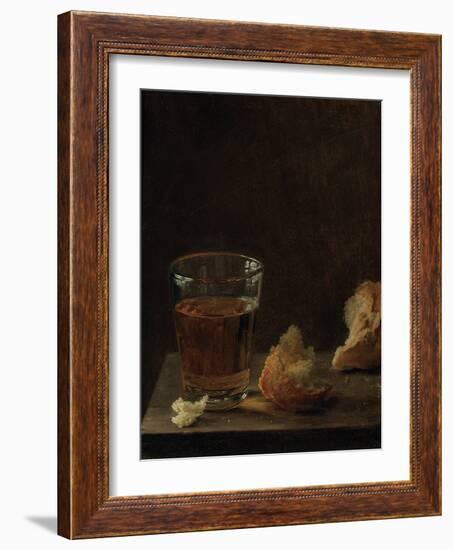 A Glass of Beer and a Bread Roll on a Table-Balthasar Denner-Framed Giclee Print