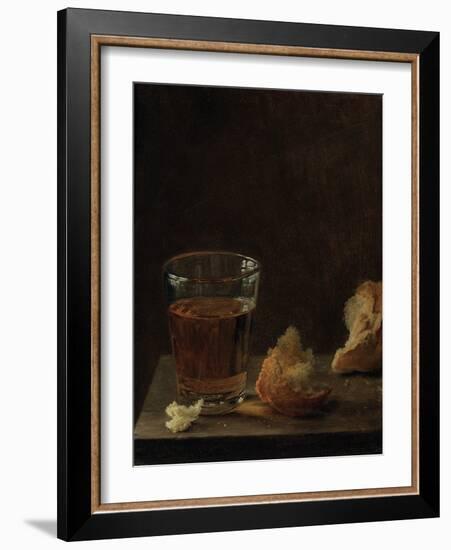 A Glass of Beer and a Bread Roll on a Table-Balthasar Denner-Framed Giclee Print