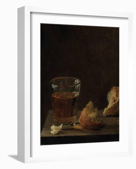 A Glass of Beer and a Bread Roll on a Table-Balthasar Denner-Framed Giclee Print