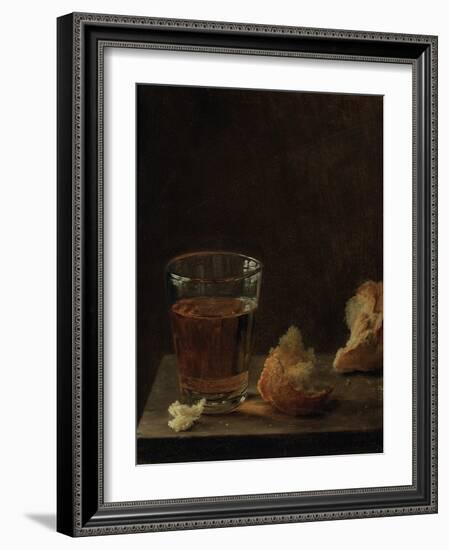 A Glass of Beer and a Bread Roll on a Table-Balthasar Denner-Framed Giclee Print
