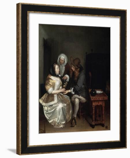 A Glass of Lemonade, 1660S-Gerard Terborch II-Framed Giclee Print