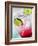 A Glass of Raspberry Soda with Ice Cubes and Lime Slices-null-Framed Photographic Print