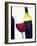 A Glass of Red Wine with a Bottle in the Background-Armin Faber-Framed Photographic Print