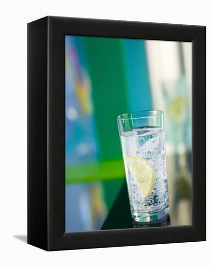 A Glass of Sparkling Mineral Water with a Wedge of Lemon-Brigitte Protzel-Framed Premier Image Canvas