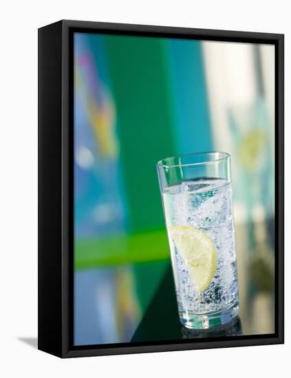 A Glass of Sparkling Mineral Water with a Wedge of Lemon-Brigitte Protzel-Framed Premier Image Canvas