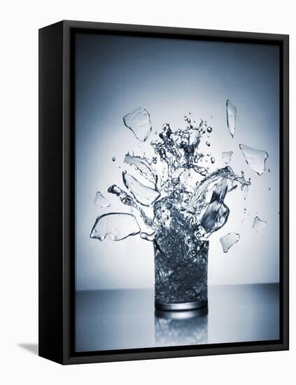 A Glass of Water Shattering-Antonios Mitsopoulus-Framed Premier Image Canvas