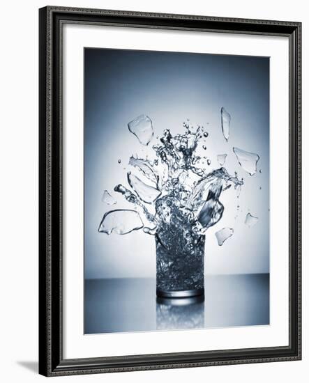 A Glass of Water Shattering-Antonios Mitsopoulus-Framed Photographic Print