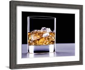 A Glass of Whisky with Ice Cubes-Mark Vogel-Framed Photographic Print