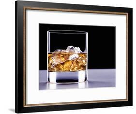 A Glass of Whisky with Ice Cubes-Mark Vogel-Framed Photographic Print