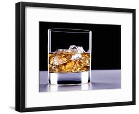 A Glass of Whisky with Ice Cubes-Mark Vogel-Framed Photographic Print