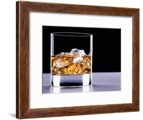 A Glass of Whisky with Ice Cubes-Mark Vogel-Framed Photographic Print