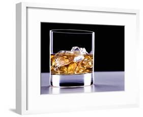 A Glass of Whisky with Ice Cubes-Mark Vogel-Framed Photographic Print