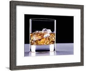 A Glass of Whisky with Ice Cubes-Mark Vogel-Framed Photographic Print