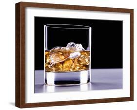 A Glass of Whisky with Ice Cubes-Mark Vogel-Framed Photographic Print