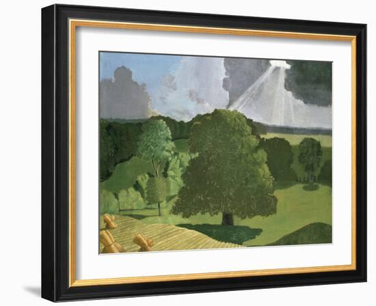 A Gloucestershire Landscape, 1914 (Oil on Canvas)-John Northcote Nash-Framed Giclee Print