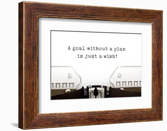 A Goal without A Plan is Just A Wish-Ivelin Radkov-Framed Photographic Print