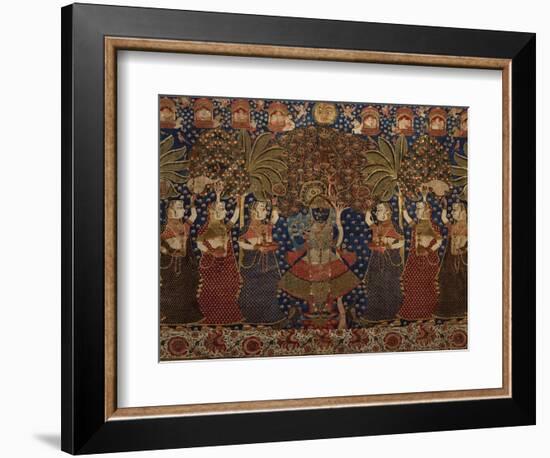 A Gold Chintz Pichhavai of Krishna-null-Framed Giclee Print