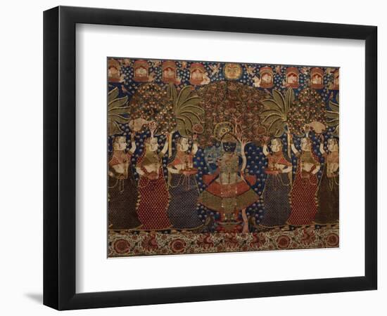 A Gold Chintz Pichhavai of Krishna-null-Framed Giclee Print