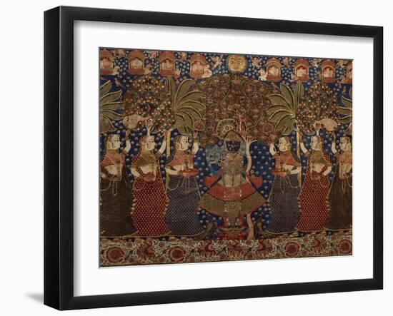 A Gold Chintz Pichhavai of Krishna-null-Framed Giclee Print